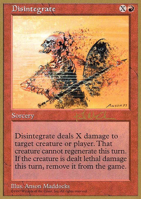 Disintegrate, World Championship Decks 1997 #pm219, Magic: The Gathering card