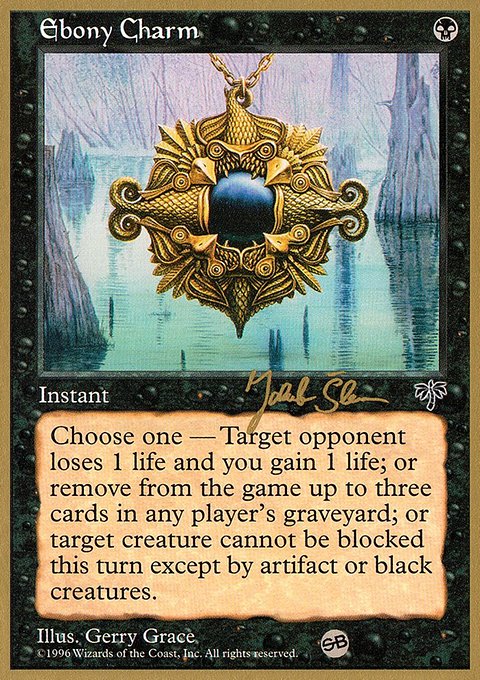 Ebony Charm, World Championship Decks 1997 #js120sb, Magic: The Gathering card