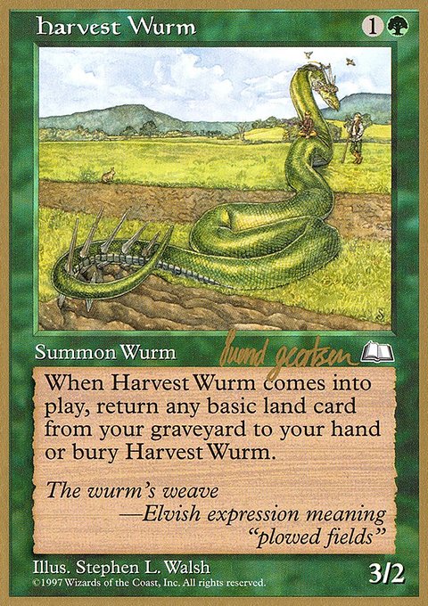 Harvest Wurm, World Championship Decks 1997 #sg130, Magic: The Gathering card