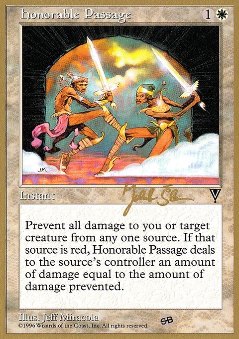 Honorable Passage, World Championship Decks 1997 #js7sb, Magic: The Gathering card
