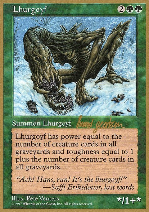 Lhurgoyf, World Championship Decks 1997 #sg309, Magic: The Gathering card