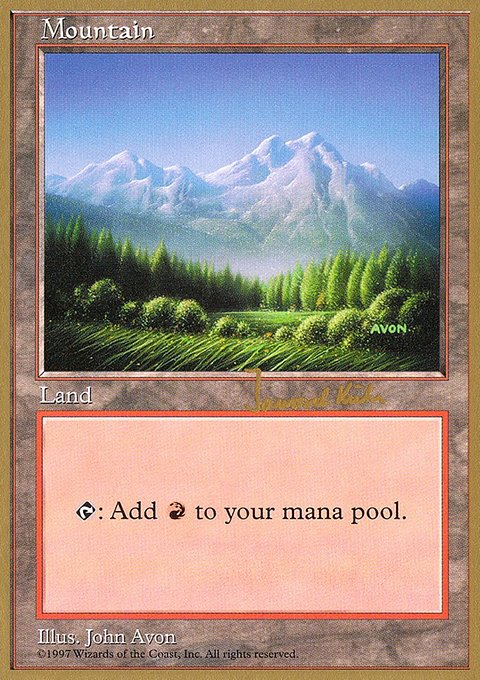 Mountain, World Championship Decks 1997 #jk443, Magic: The Gathering card