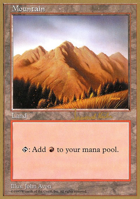 Mountain, World Championship Decks 1997 #jk444, Magic: The Gathering card