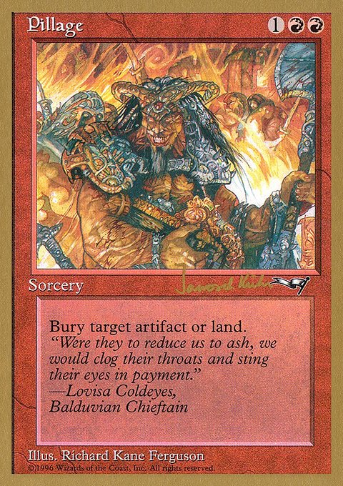 Pillage, World Championship Decks 1997 #jk76, Magic: The Gathering card