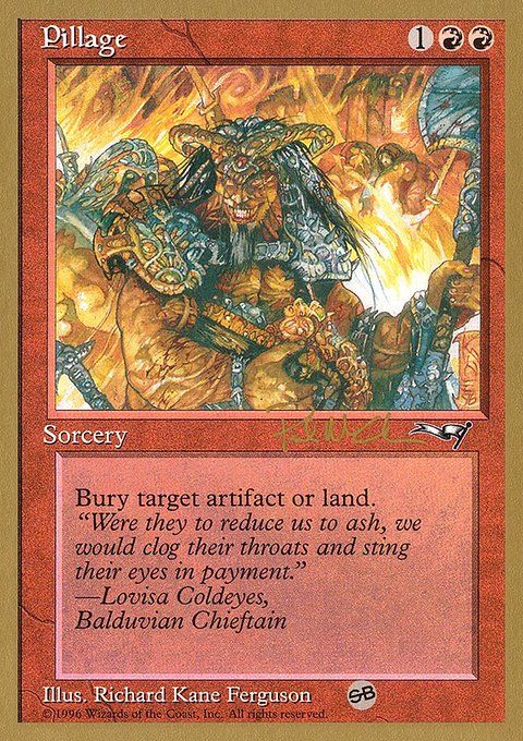 Pillage, World Championship Decks 1997 #pm76sb, Magic: The Gathering card