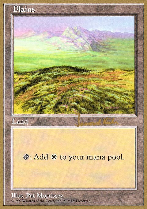 Plains, World Championship Decks 1997 #jk433, Magic: The Gathering card