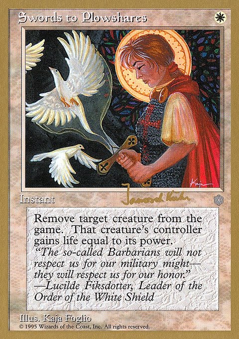 Swords to Plowshares, World Championship Decks 1997 #jk54, Magic: The Gathering card
