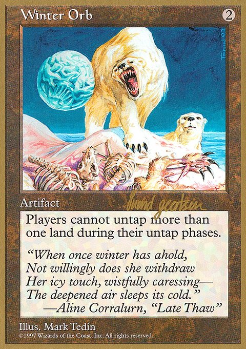 Winter Orb, World Championship Decks 1997 #sg408, Magic: The Gathering card
