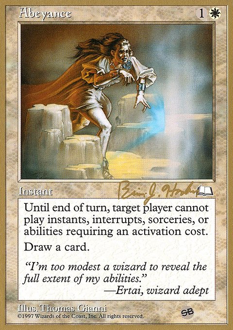 Abeyance, World Championship Decks 1998 #bh1sb, Magic: The Gathering card