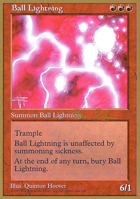 Ball Lightning, World Championship Decks 1998 #br210, Magic: The Gathering card