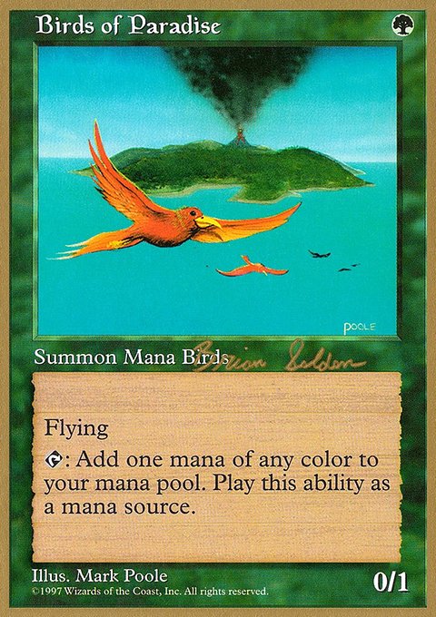 Birds of Paradise, World Championship Decks 1998 #bs280, Magic: The Gathering card
