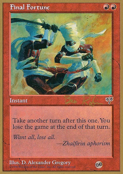 Final Fortune, World Championship Decks 1998 #br174sb, Magic: The Gathering card