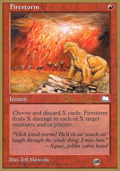 Firestorm, World Championship Decks 1998 #br101sb, Magic: The Gathering card