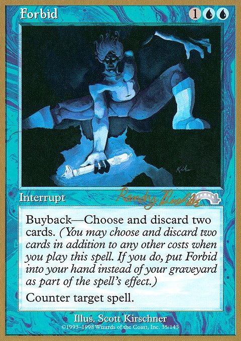 Forbid, World Championship Decks 1998 #rb35, Magic: The Gathering card
