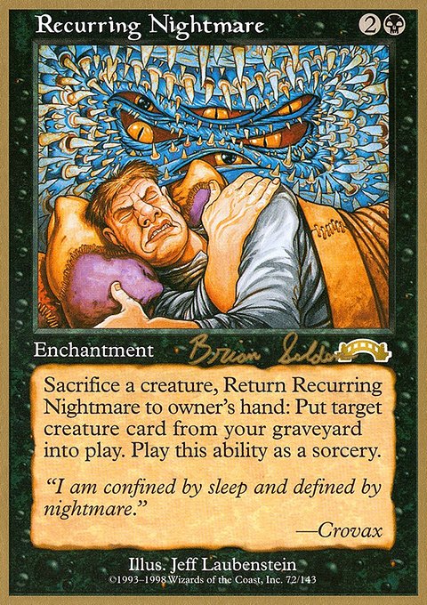 Recurring Nightmare, World Championship Decks 1998 #bs72, Magic: The Gathering card