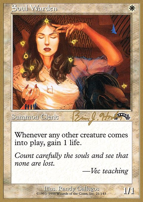 Soul Warden, World Championship Decks 1998 #bh21, Magic: The Gathering card
