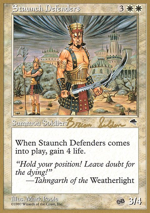 Staunch Defenders, World Championship Decks 1998 #bs49sb, Magic: The Gathering card