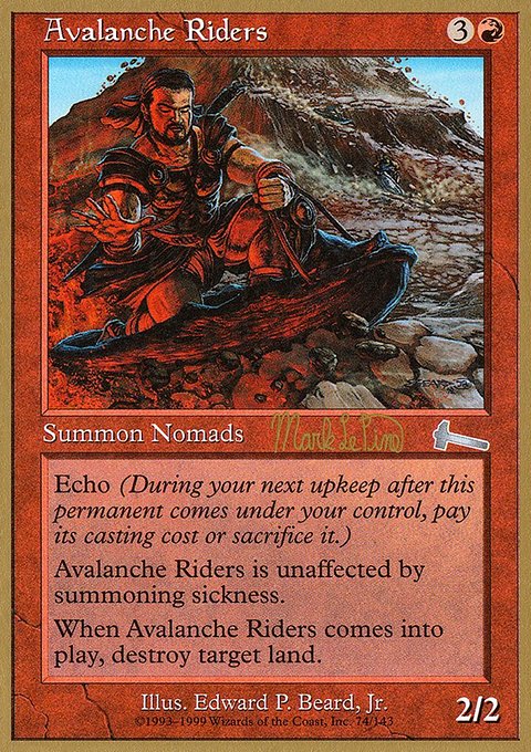 Avalanche Riders, World Championship Decks 1999 #mlp74, Magic: The Gathering card