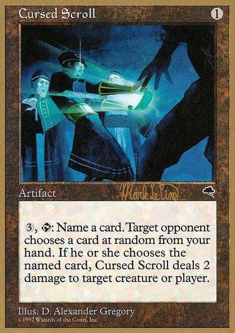 Cursed Scroll, World Championship Decks 1999 #mlp281, Magic: The Gathering card