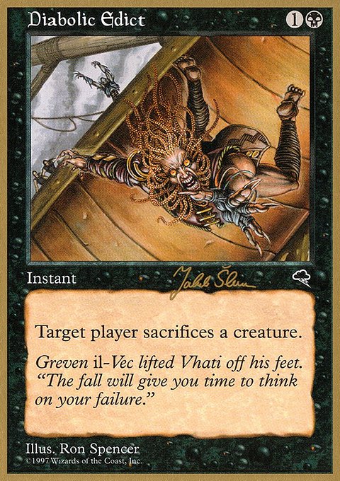 Diabolic Edict, World Championship Decks 1999 #js128, Magic: The Gathering card