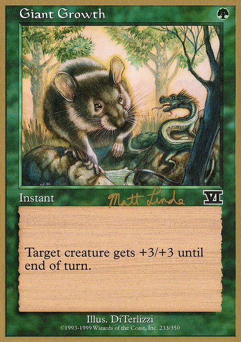 Giant Growth, World Championship Decks 1999 #ml233, Magic: The Gathering card