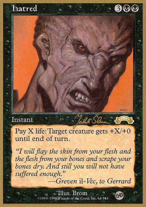 Hatred, World Championship Decks 1999 #js64sb, Magic: The Gathering card