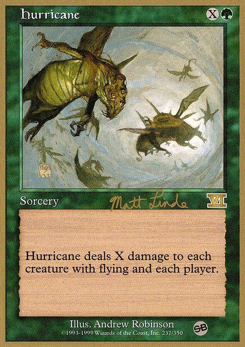 Hurricane, World Championship Decks 1999 #ml237sb, Magic: The Gathering card