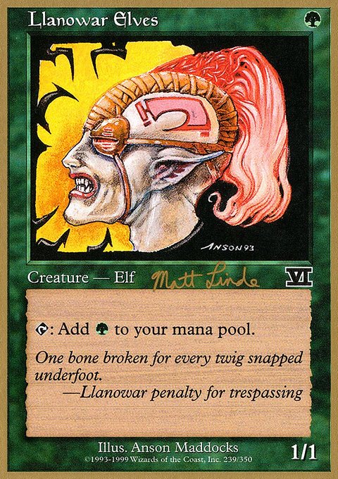 Llanowar Elves, World Championship Decks 1999 #ml239, Magic: The Gathering card