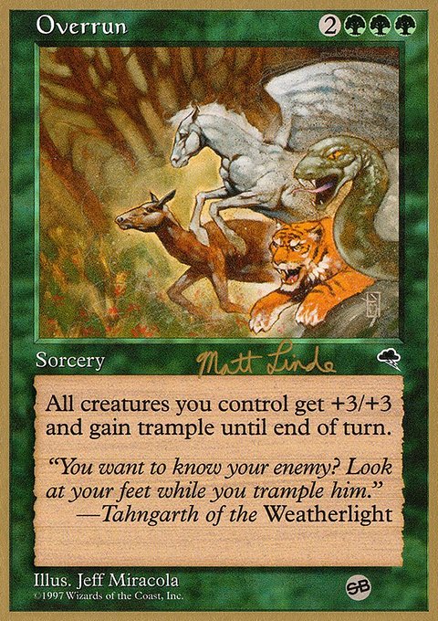 Overrun, World Championship Decks 1999 #ml243sb, Magic: The Gathering card