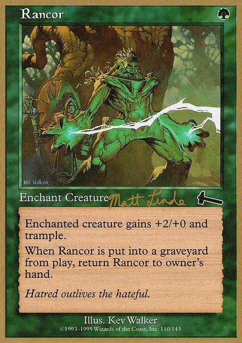 Rancor, World Championship Decks 1999 #ml110, Magic: The Gathering card