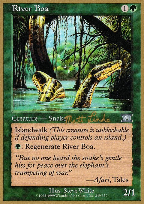 River Boa, World Championship Decks 1999 #ml249, Magic: The Gathering card