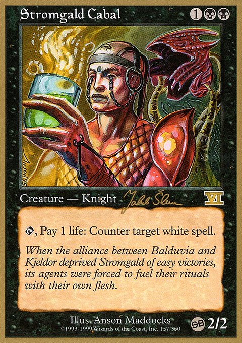 Stromgald Cabal, World Championship Decks 1999 #js157sb, Magic: The Gathering card