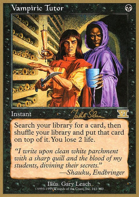 Vampiric Tutor, World Championship Decks 1999 #js161, Magic: The Gathering card