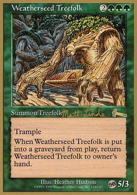 Weatherseed Treefolk, World Championship Decks 1999 #ml116sb, Magic: The Gathering card