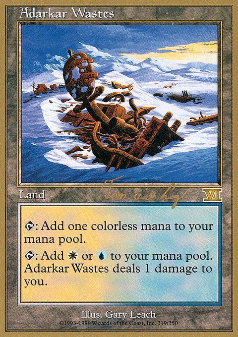 Adarkar Wastes, World Championship Decks 2000 #tvdl319, Magic: The Gathering card