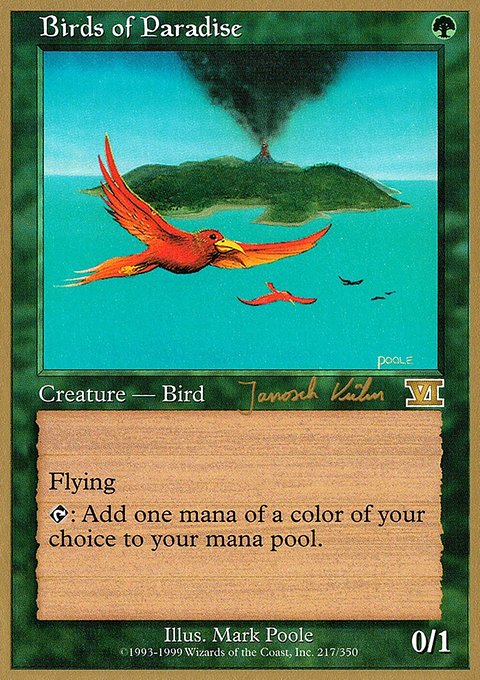 Birds of Paradise, World Championship Decks 2000 #jk217, Magic: The Gathering card
