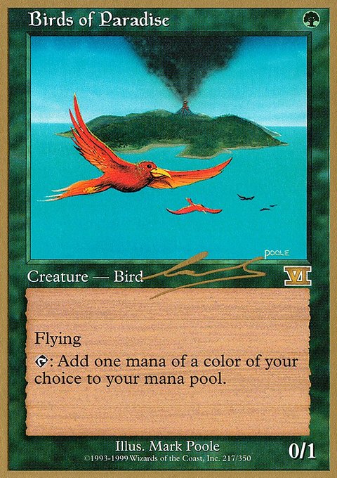 Birds of Paradise, World Championship Decks 2000 #nl217, Magic: The Gathering card