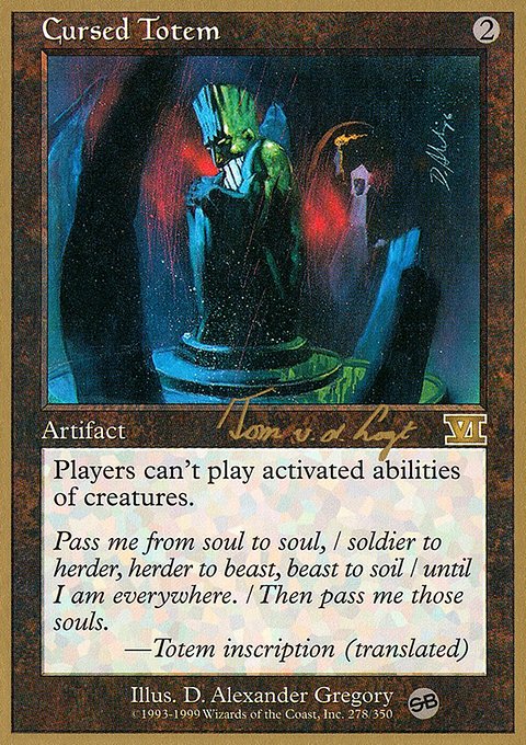 Cursed Totem, World Championship Decks 2000 #tvdl278sb, Magic: The Gathering card