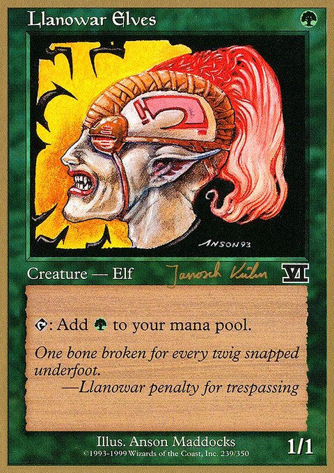 Llanowar Elves, World Championship Decks 2000 #jk239, Magic: The Gathering card