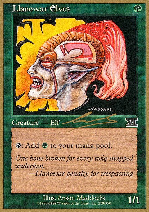 Llanowar Elves, World Championship Decks 2000 #nl239, Magic: The Gathering card