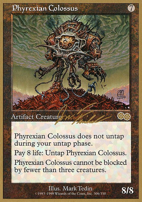 Phyrexian Colossus, World Championship Decks 2000 #jf305, Magic: The Gathering card