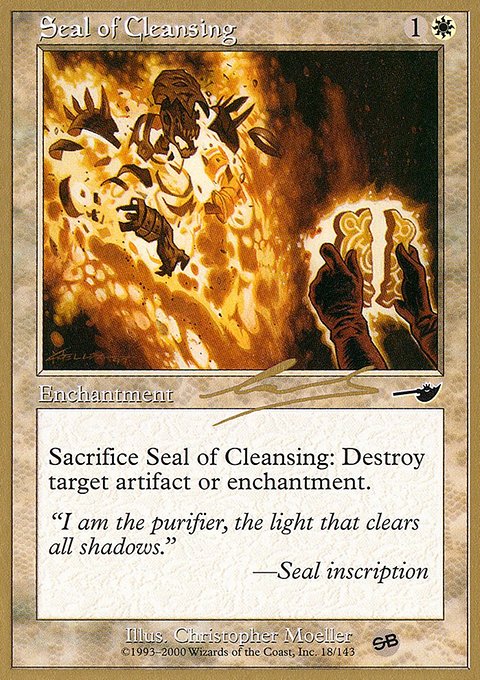 Seal of Cleansing, World Championship Decks 2000 #nl18sb, Magic: The Gathering card