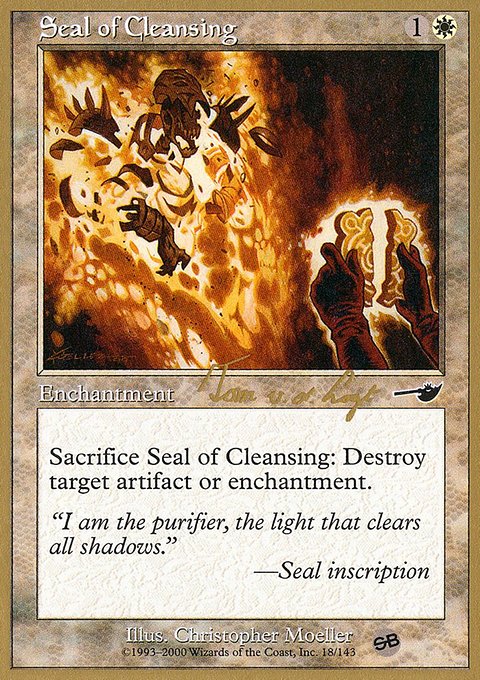 Seal of Cleansing, World Championship Decks 2000 #tvdl18sb, Magic: The Gathering card