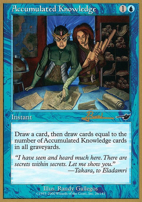 Accumulated Knowledge, World Championship Decks 2001 #ar26, Magic: The Gathering card