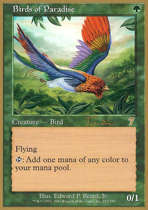 Birds of Paradise, World Championship Decks 2001 #jt231, Magic: The Gathering card