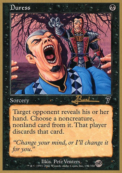 Duress, World Championship Decks 2001 #ar131sb, Magic: The Gathering card