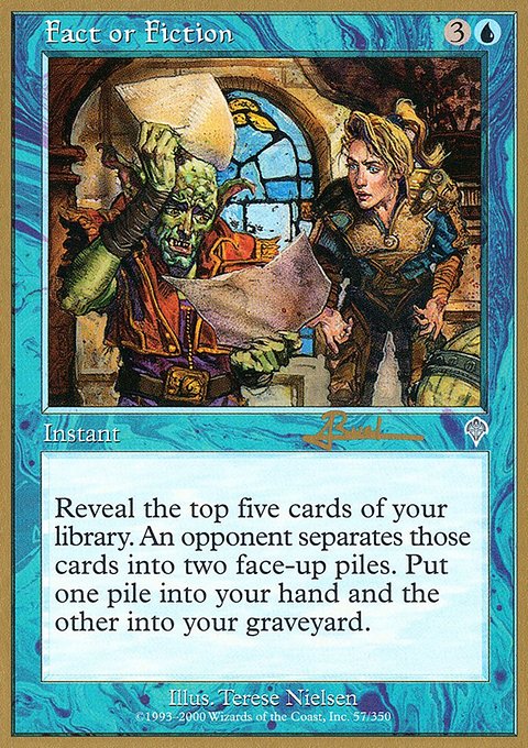 Fact or Fiction, World Championship Decks 2001 #ar57, Magic: The Gathering card