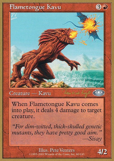 Flametongue Kavu, World Championship Decks 2001 #tvdl60, Magic: The Gathering card