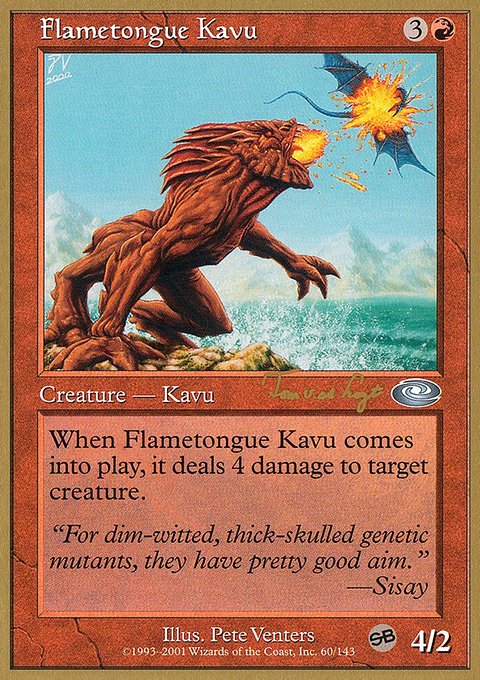 Flametongue Kavu, World Championship Decks 2001 #tvdl60sb, Magic: The Gathering card
