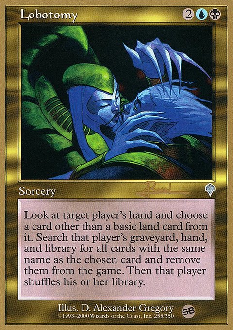 Lobotomy, World Championship Decks 2001 #ar255sb, Magic: The Gathering card